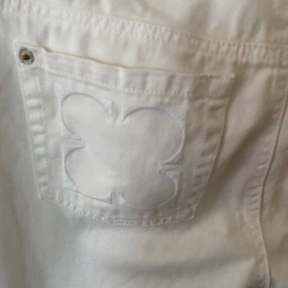 Liz Claiborne Denim Jackie Cotton Cuffed White Jeans Womens Size 10 - Picture 5 of 10